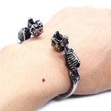 Ghost Skull Bangle Bracelet 316L Stainless Steel Polishing Top Biker