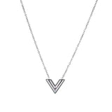 Stainless Steel V Necklace For Women Letter Pendant Necklace