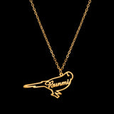 Diamond Custom Name Necklace Bird Shape Choker Chain Pendant