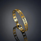 Diamon Personalized Stainless Steel bracelets Name Stars Couple Bangle