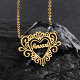 Personalized Diamond Necklace Stainless Steel Heart Letter Custom Name