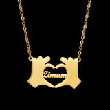 Personalized Diamond Necklace Stainless Steel Heart Letter Custom Name