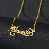 Diamon Heart Choker Name Necklace for Women