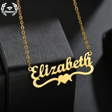 Personalized Diamond Heart Name Necklace for Women