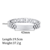 Personalized Engrave Name Date Men Bracelet Stainless Steel Bangle
