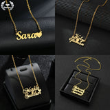 Personalized Stainless Steel Necklace 1-3 Names Heart Pendent Letters Jewelry
