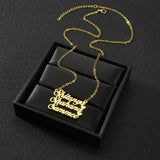 Personalized Stainless Steel Necklace 1-3 Names Heart Pendent Letters Jewelry