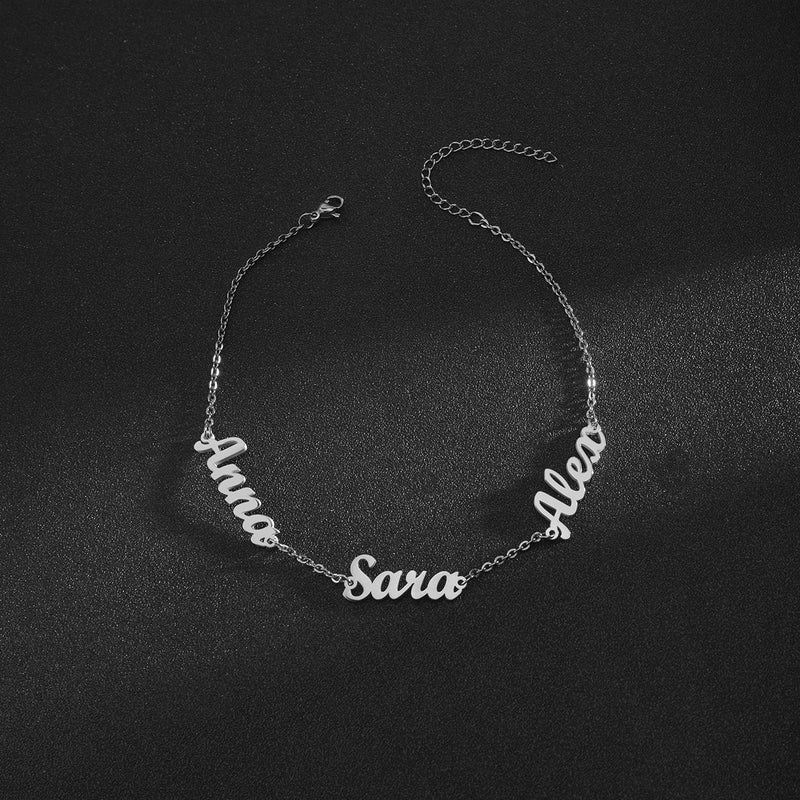 Personalized Stainless Steel Bracelets For Women Engraved Baby Name Bangles