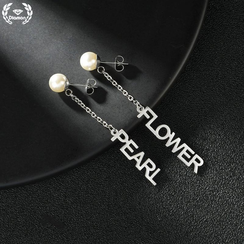 Custom Stainless Steel Initial Earrings for Women