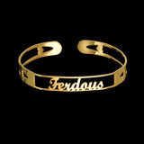 Personalized Stainless Steel Bracelet Open Name Bangle Heart Couple Jewelry