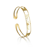 Personalized Stainless Steel Bracelet Open Name Bangle Heart Couple Jewelry