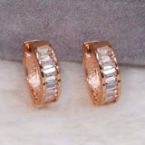 Diamond 14K Rose Earrings Bohemia Wedding Fine Jewelry Women