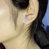 Garnet 18K Stud Earring Women Office Wedding Fine Jewelry Girls