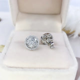 Garnet 18K Stud Earring Women Office Wedding Fine Jewelry Girls