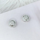 Garnet 18K Stud Earring Women Office Wedding Fine Jewelry Girls