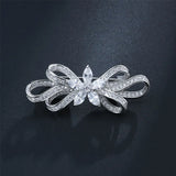 Diamond Bowknot S925 Silver Jewelry Brooches for Women