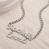 18k Plated Double Layer Name Necklace for Women