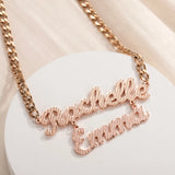 18k Plated Double Layer Name Necklace for Women