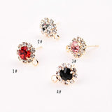 Diamond Round Stud Earrings DIY Accessories Hand Making Small Earring