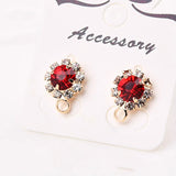 Diamond Round Stud Earrings DIY Accessories Hand Making Small Earring