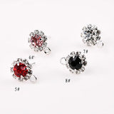 Diamond Round Stud Earrings DIY Accessories Hand Making Small Earring