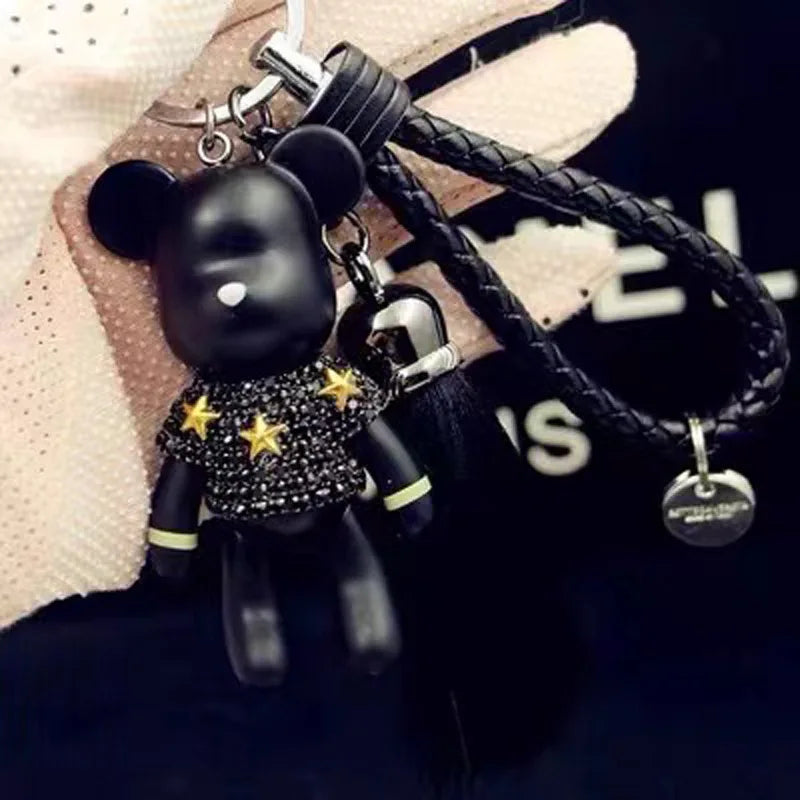 Diamond-Encrusted Bear Keychain Bag Pendant