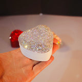 LED Light Diamond Flip Jewelry Box for Rings, Earrings, Necklaces - Wedding Gift