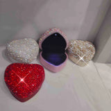 LED Light Diamond Flip Jewelry Box for Rings, Earrings, Necklaces - Wedding Gift