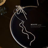 Diamond Flower Tassel Earrings for Women