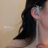 Diamond Flower Tassel Earrings for Women