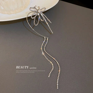 Diamond Flower Tassel Earrings for Women