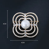 Diamond Flower S925 Silver Brooch Women Anniversary Jewelry