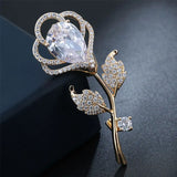 Diamond Flower S925 Silver Brooch Bohemia Anniversary Fine Diamond Jewelry