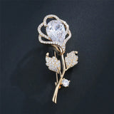 Diamond Flower S925 Silver Brooch Bohemia Anniversary Fine Diamond Jewelry