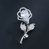 Diamond Flower S925 Silver Brooch Bohemia Anniversary Fine Diamond Jewelry