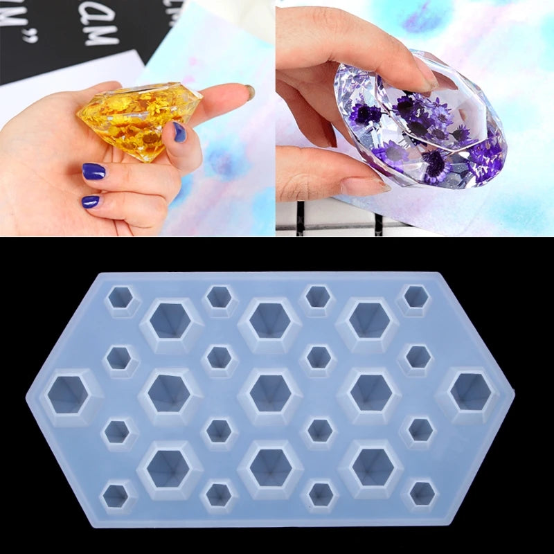 Diamond Gem Ice Cube Tray Mould Silicone DIY Maker Freeze
