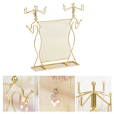 Diamond Grid Shape Jewelry Display Stand with Hanging Hooks