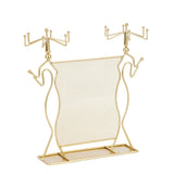Diamond Grid Shape Jewelry Display Stand with Hanging Hooks