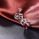 Diamond Heart S925 Silver Stud Earrings Women Wedding Jewelry