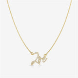 18k Diamond Name Necklace Personalized Script Name Jewelry for Women