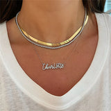 18k Diamond Name Necklace Personalized Script Name Jewelry for Women