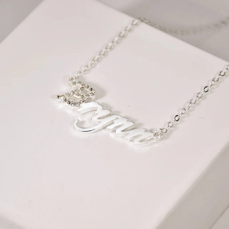 Diamond Name Necklace Handwritten Name Necklace for Women