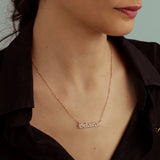 Diamond Name Necklace, Pave Name Necklace, Personalized Gift