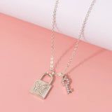 Diamond Choker Lock Chains Necklace Punk Jewelry Key Padlock Pendant