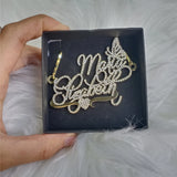 Diamond Butterfly Necklace Personalized Gold Name Jewelry