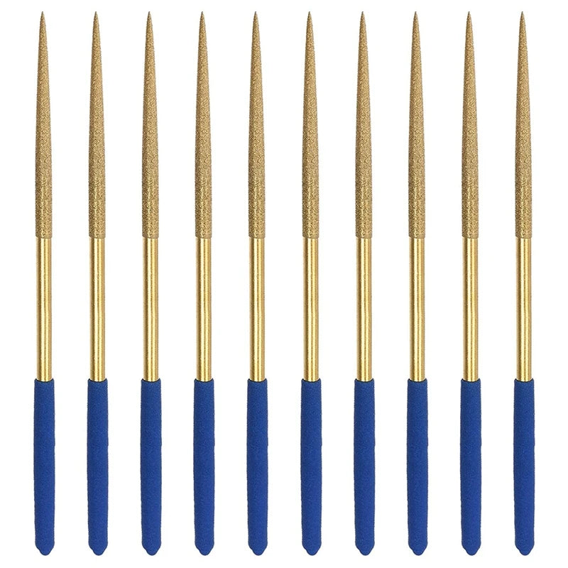 Diamond Needle File Set 10Pcs Titanium Coated Tools for Metal Wood Stone Glass