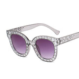 Diamond Oversized Sunglasses Big Square Frame UV400 Crystal Retro Rhinestone