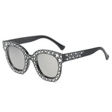 Diamond Oversized Sunglasses Big Square Frame UV400 Crystal Retro Rhinestone