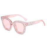 Diamond Oversized Sunglasses Big Square Frame UV400 Crystal Retro Rhinestone