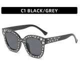 Diamond Oversized Sunglasses Big Square Frame UV400 Crystal Retro Rhinestone